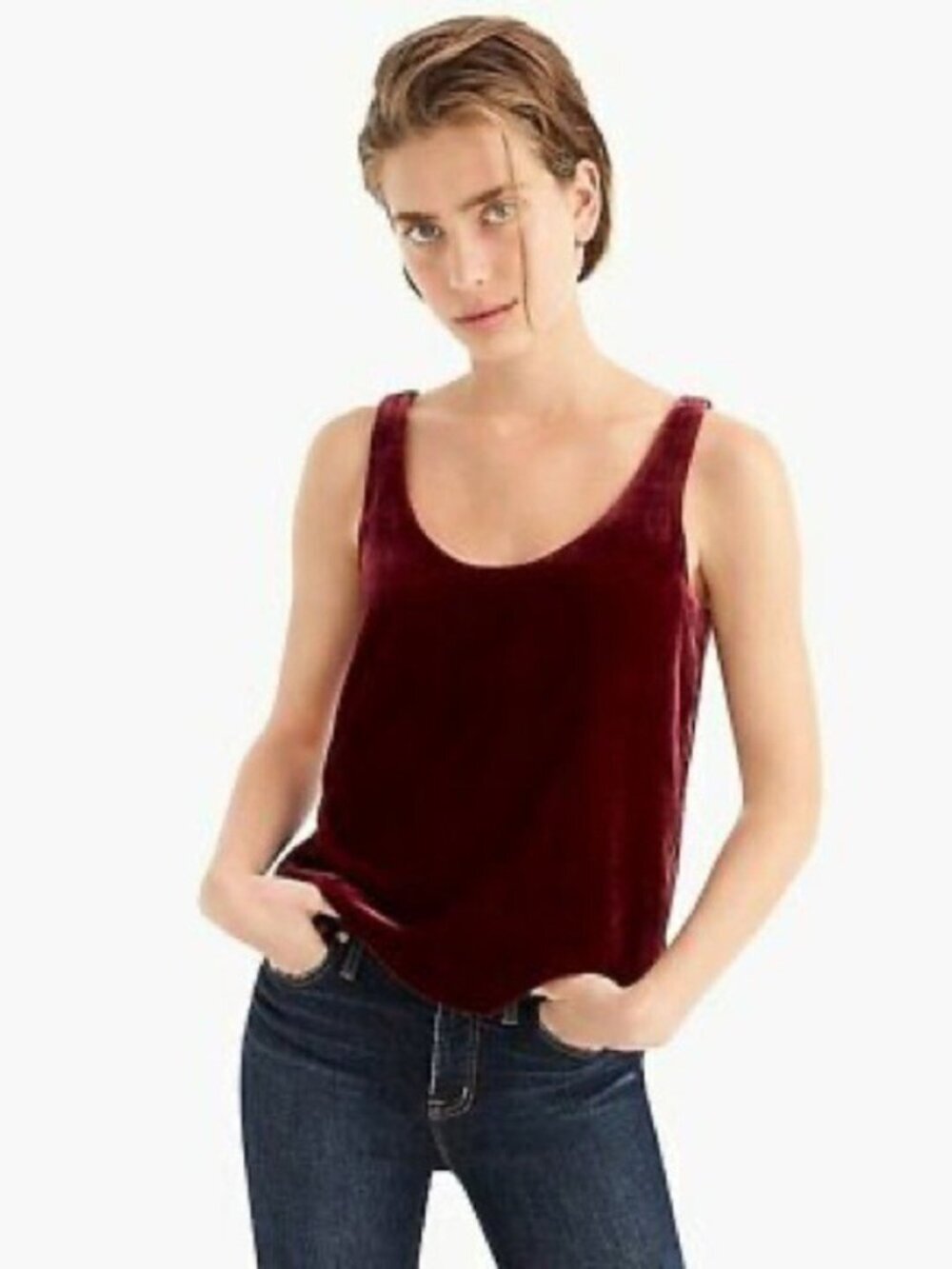 J. CREW Velvet Burgundy Tank Top, Size 10 - NWT